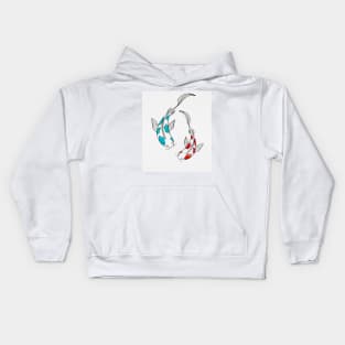 Koi Fish Lovers Watercolor Print Kids Hoodie